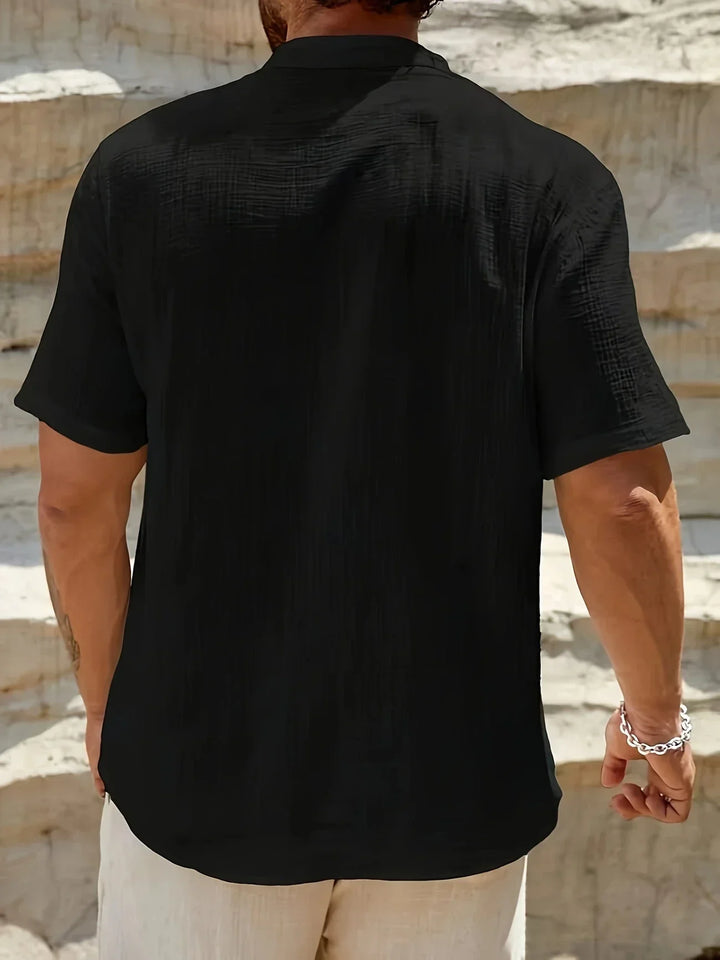 Chemise d’été élégante à col montant