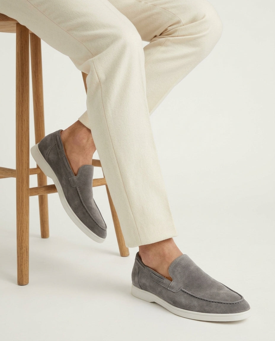 Mocassin Classique Gris | Élégance Intemporelle