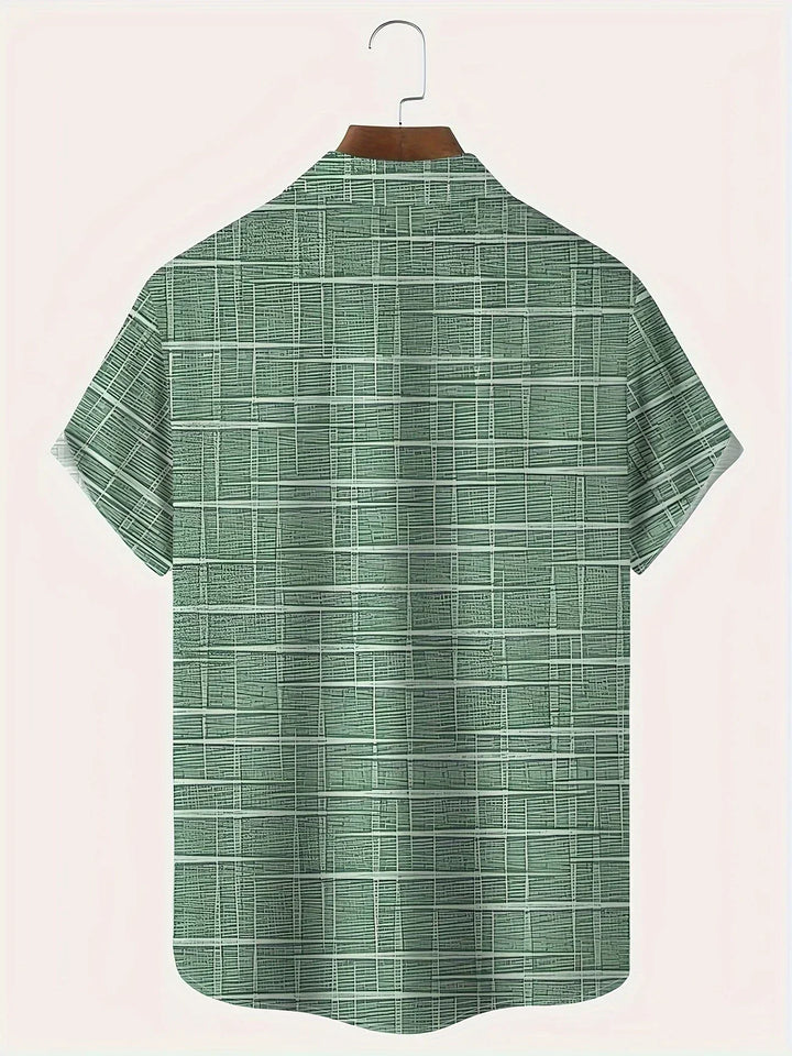 Chemise élégante à motif rayé et à carreaux