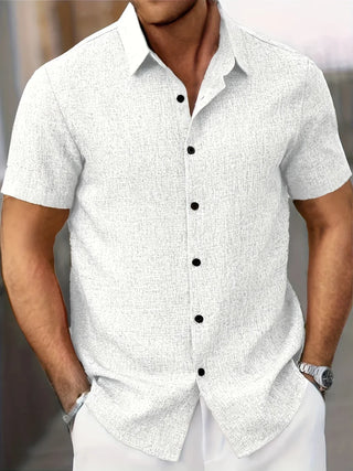 Chemise légère à manches courtes en mélange de lin