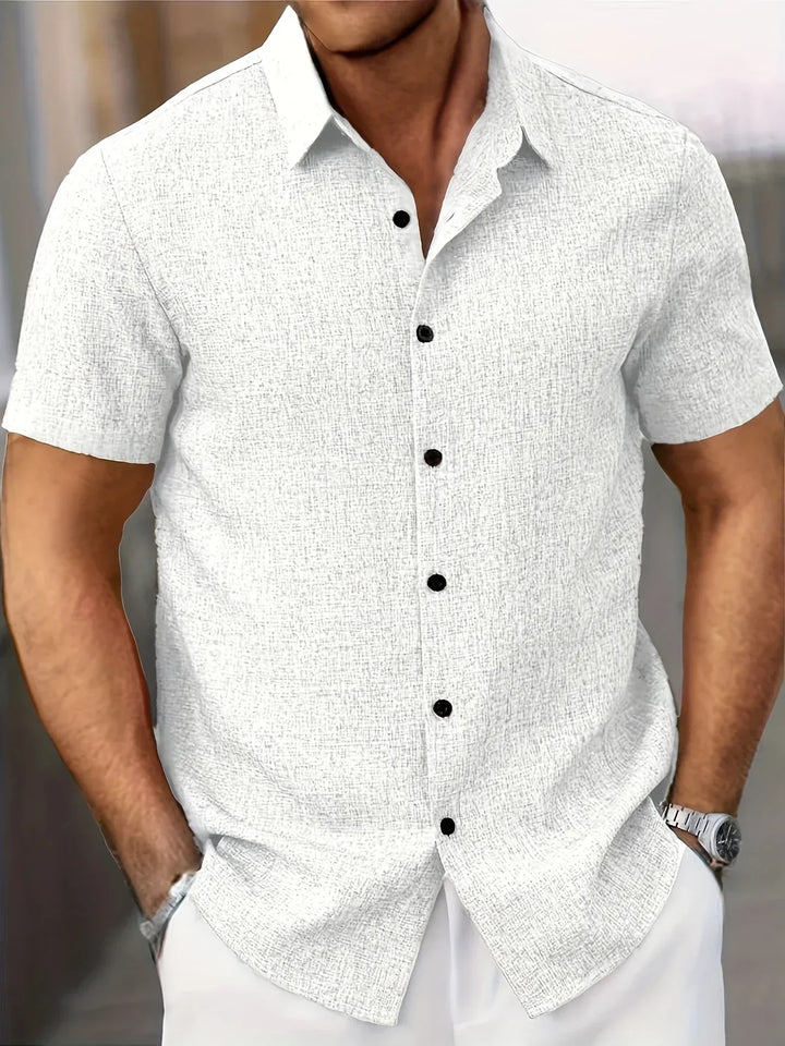 Chemise légère à manches courtes en mélange de lin