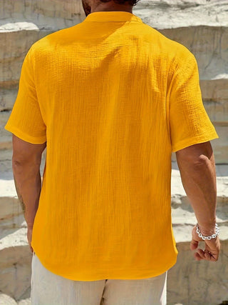 Chemise d’été élégante à col montant