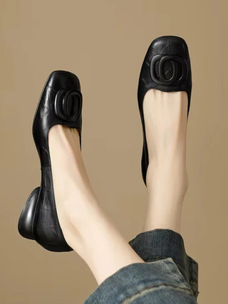 VÉRANE | Ballerines en Cuir à Bout Carré