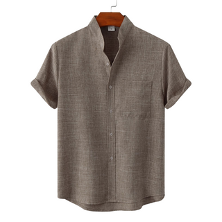 Chemise en coton unie avec boutons