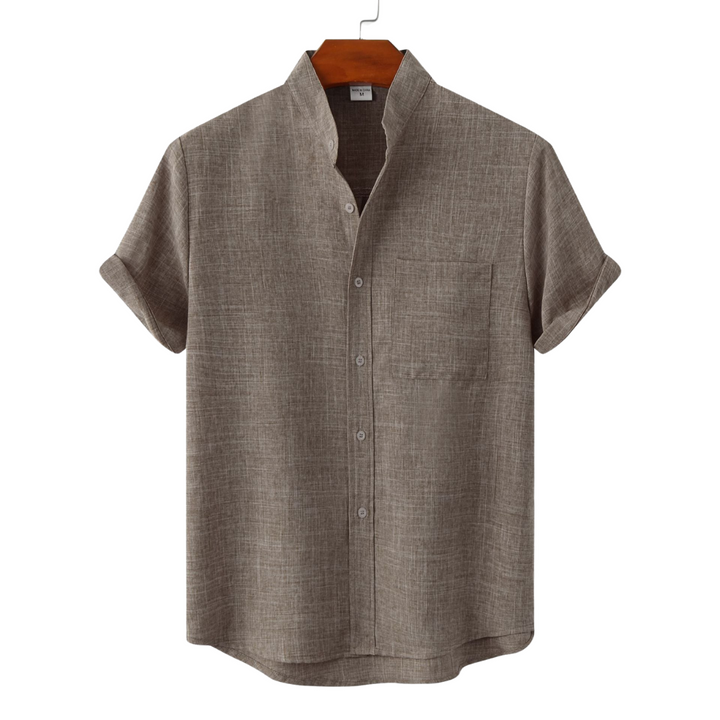 Chemise en coton unie avec boutons