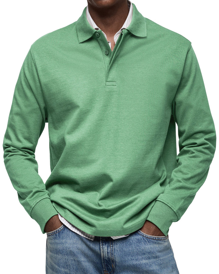 Chemise Poloshirt Casual à Manches Longues