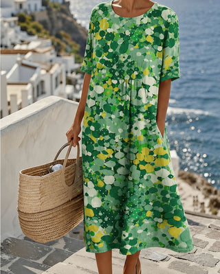Béatrice | Robe midi à fleurs, ample et légère