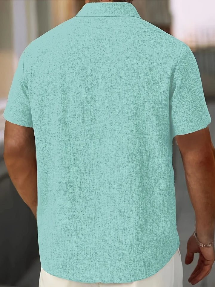 Chemise légère à manches courtes en mélange de lin
