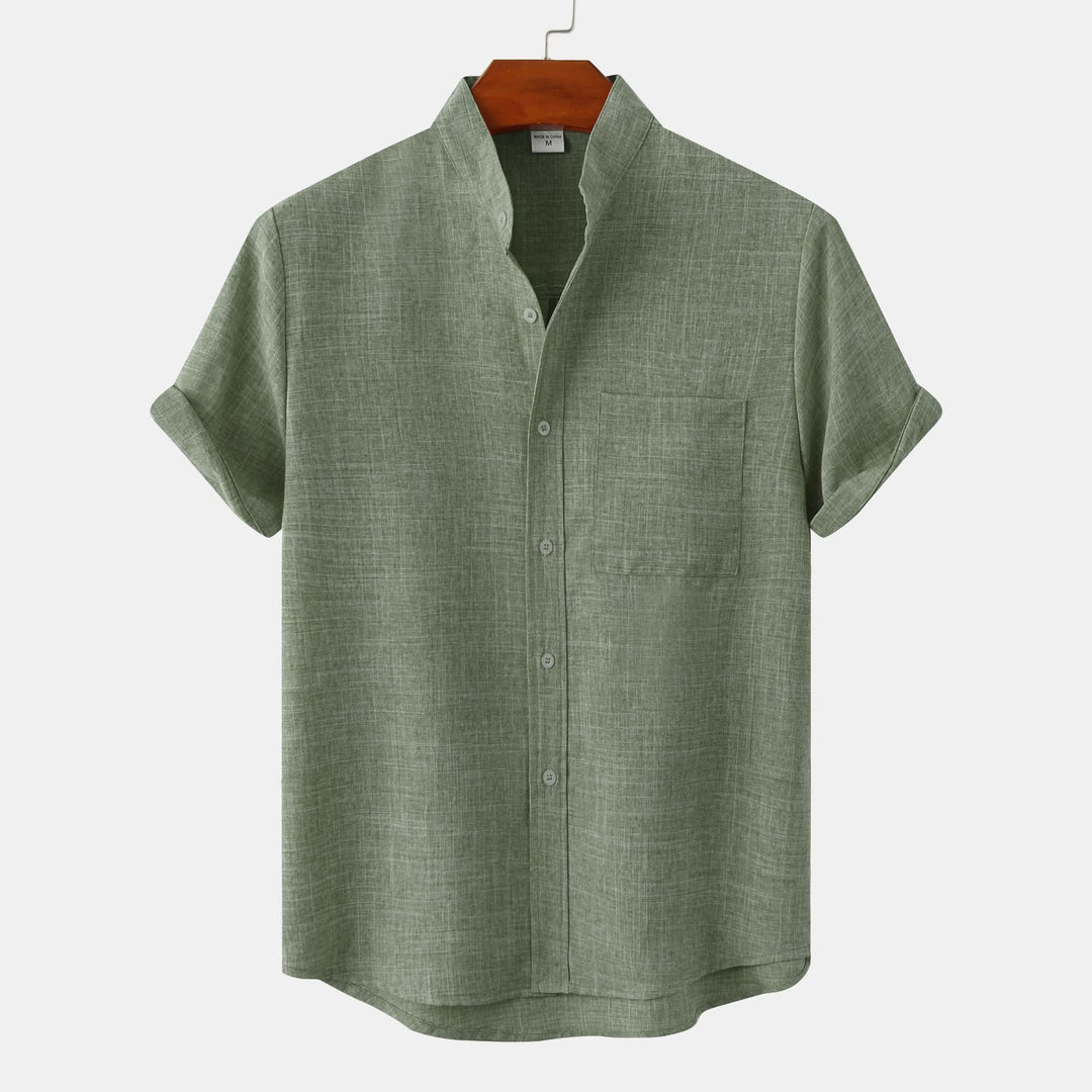 Chemise en coton unie avec boutons