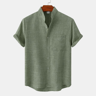 Chemise en coton unie avec boutons