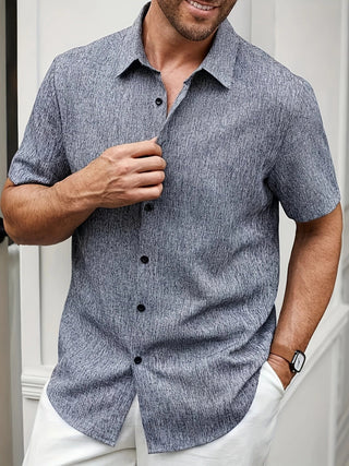 Chemise légère à manches courtes en mélange de lin