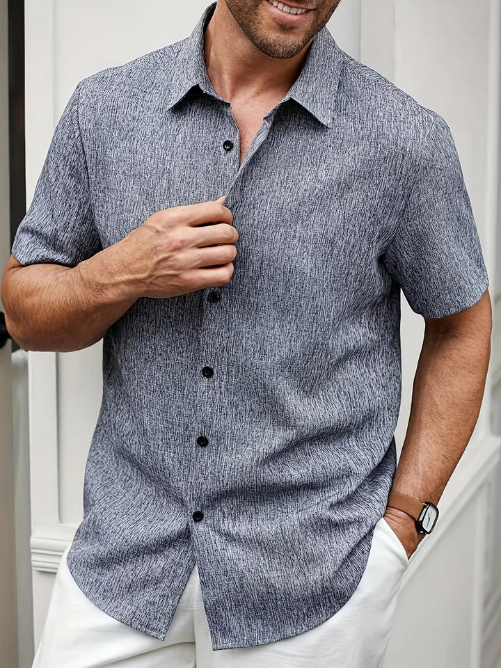 Chemise légère à manches courtes en mélange de lin