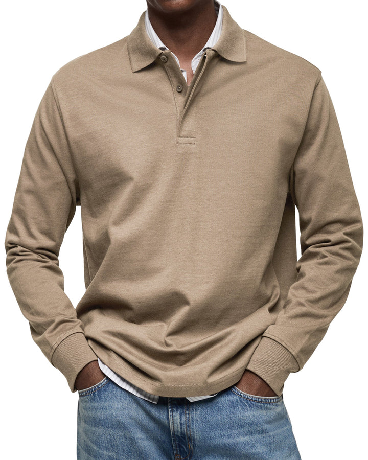 Chemise Poloshirt Casual à Manches Longues