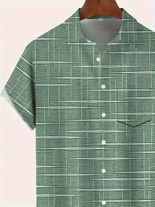 Chemise élégante à motif rayé et à carreaux