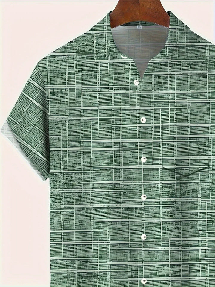 Chemise élégante à motif rayé et à carreaux