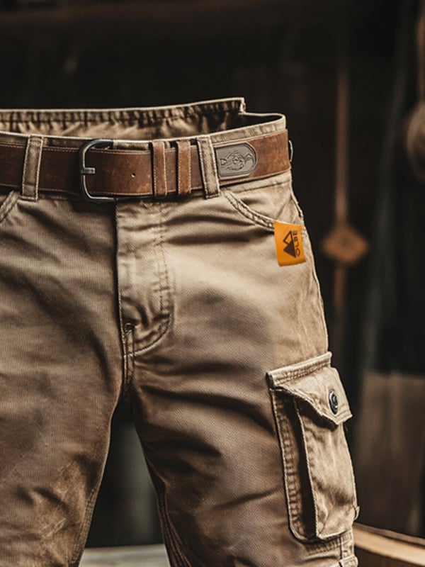 Short cargo rétro à poches multiples