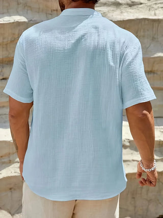 Chemise d’été élégante à col montant