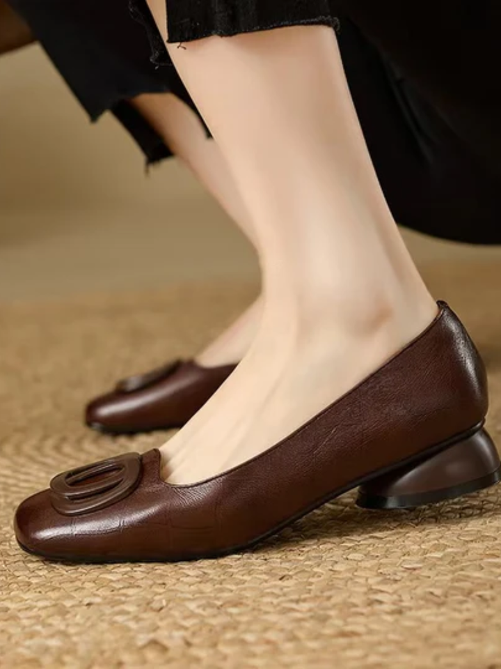 VÉRANE | Ballerines en Cuir à Bout Carré