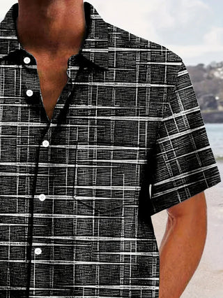 Chemise élégante à motif rayé et à carreaux