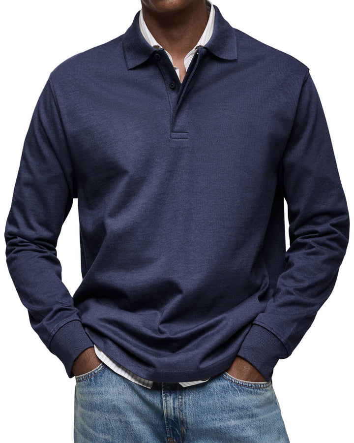 Chemise Poloshirt Casual à Manches Longues
