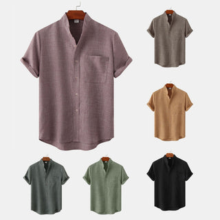 Chemise en coton unie avec boutons