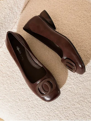 VÉRANE | Ballerines en Cuir à Bout Carré