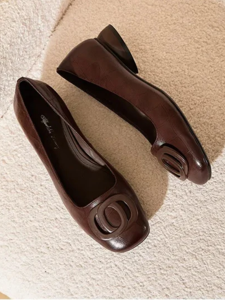 VÉRANE | Ballerines en Cuir à Bout Carré