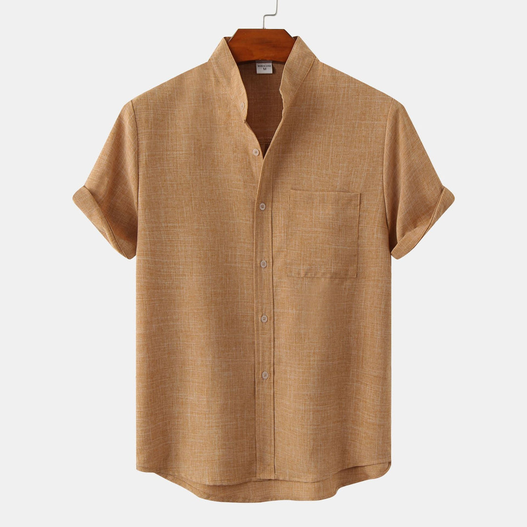 Chemise en coton unie avec boutons