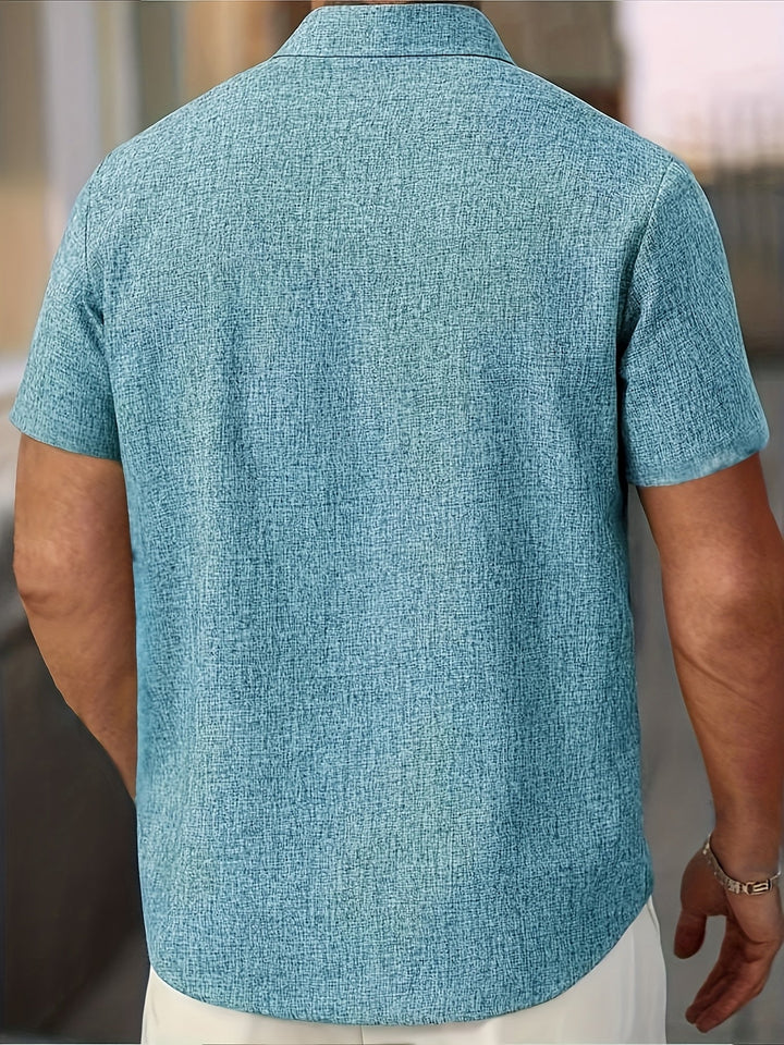 Chemise légère à manches courtes en mélange de lin