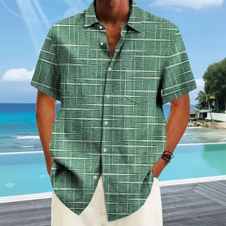 Chemise élégante à motif rayé et à carreaux