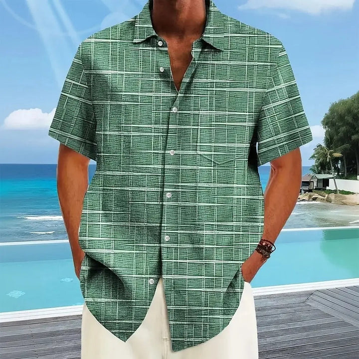 Chemise élégante à motif rayé et à carreaux