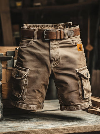 Short cargo rétro à poches multiples