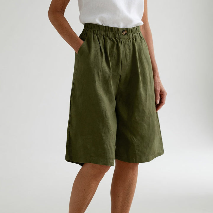 Justine | Short large taille élastique confort estival naturel
