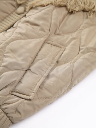 Veste matelassée en tricot torsadé patchwork