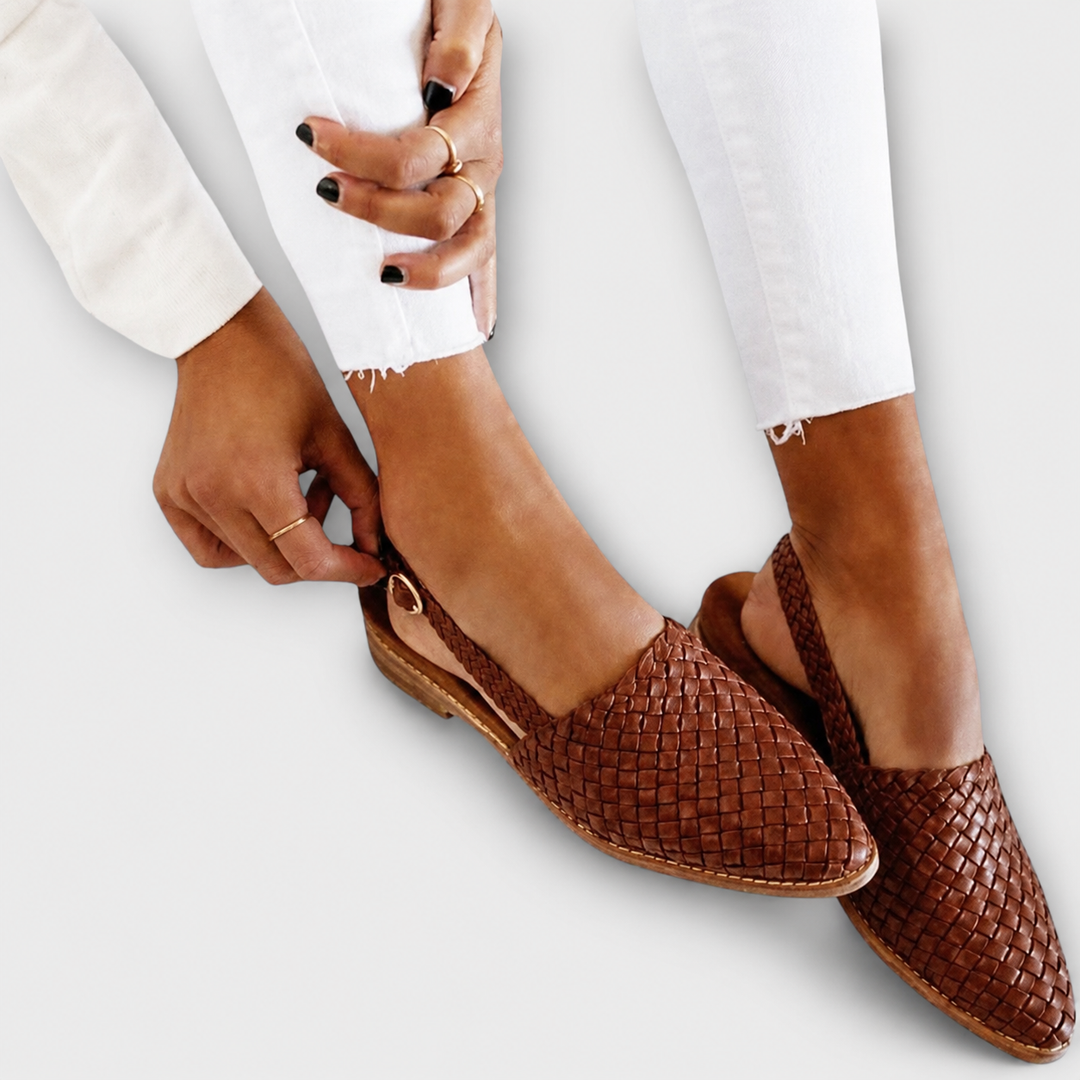 Carine | Mocassins Tressés Bride Arrière