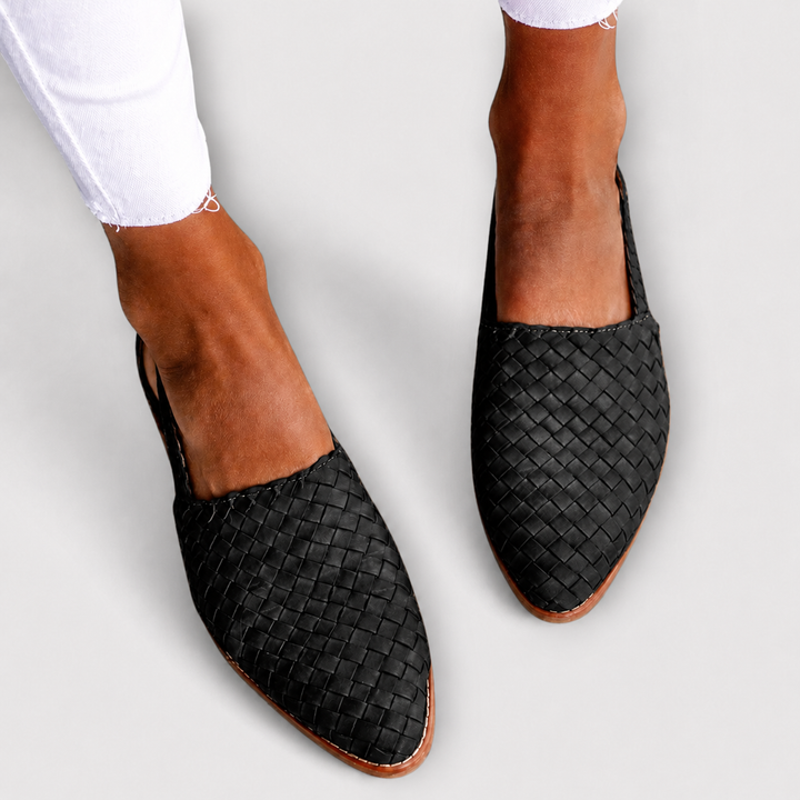Carine | Mocassins Tressés Bride Arrière