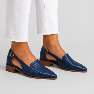Carine | Mocassins Tressés Bride Arrière