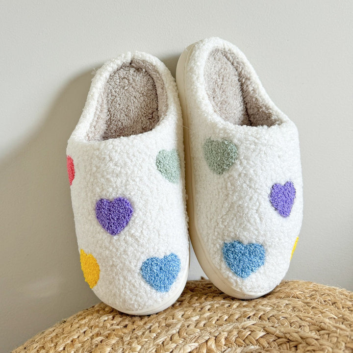 Colourful Heart Slippers
