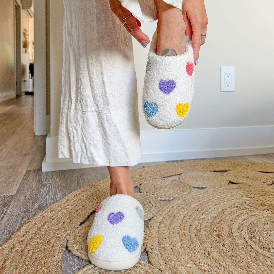Colourful Heart Slippers