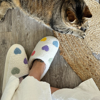 Colourful Heart Slippers