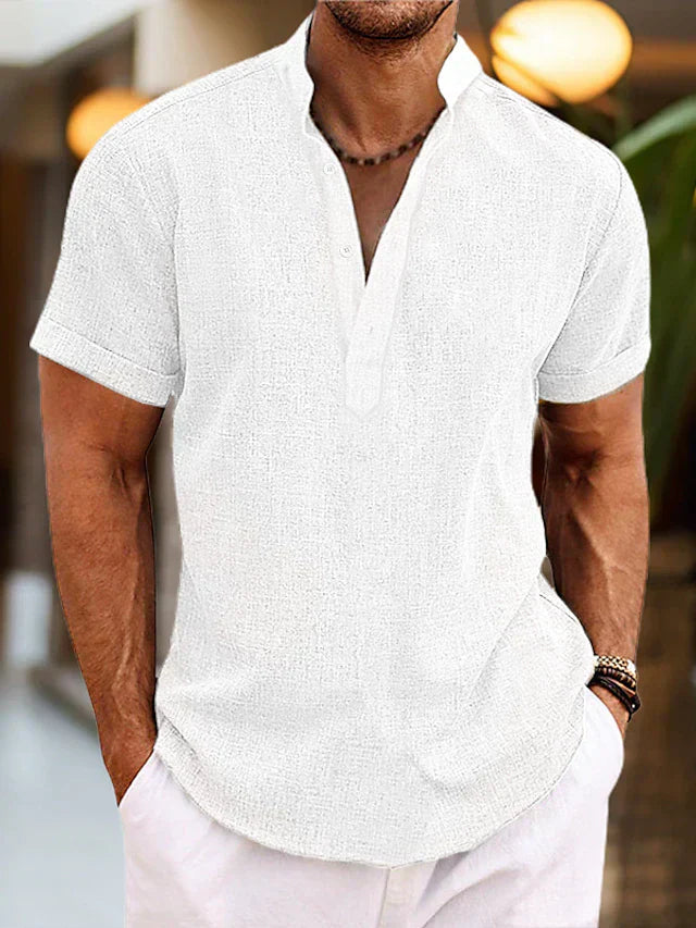 Jasper | Casual Henley Overhemd met Korte Mouwen voor Heren