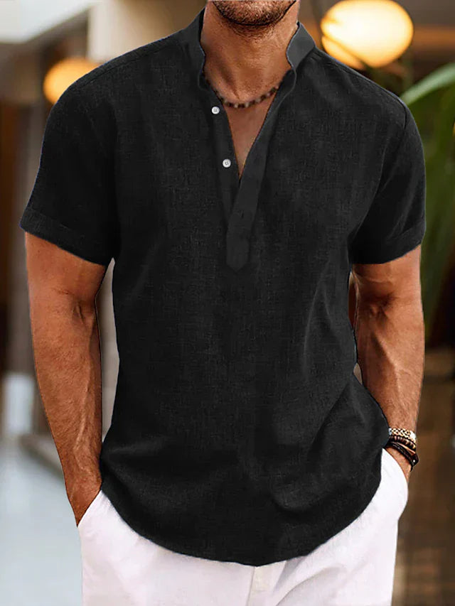 Jasper | Casual Henley Overhemd met Korte Mouwen voor Heren