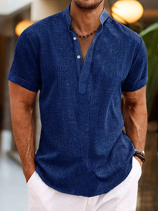 Jasper | Casual Henley Overhemd met Korte Mouwen voor Heren