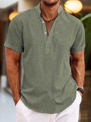 Jasper | Casual Henley Overhemd met Korte Mouwen voor Heren