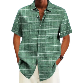 Chemise élégante à motif rayé et à carreaux