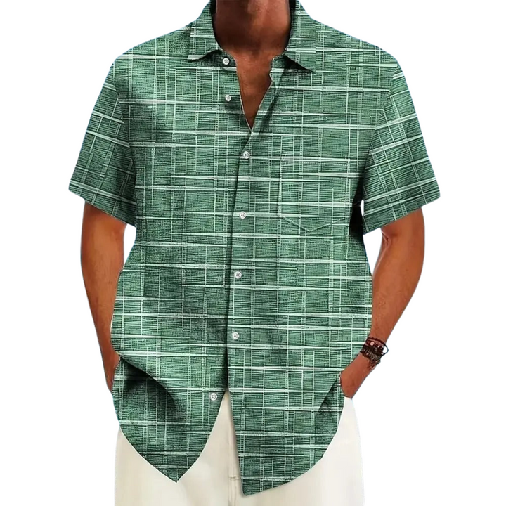 Chemise élégante à motif rayé et à carreaux