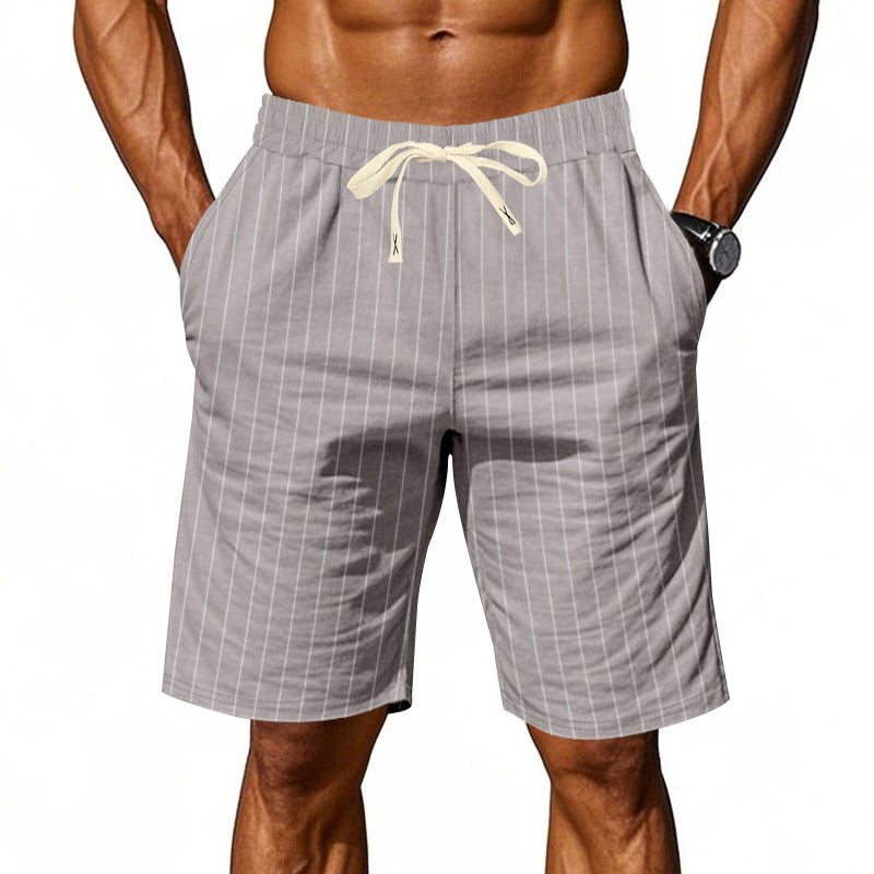Short à rayures décontracté pour homme