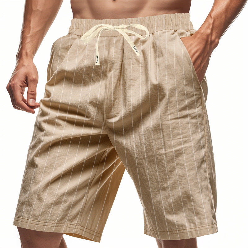 Short à rayures décontracté pour homme