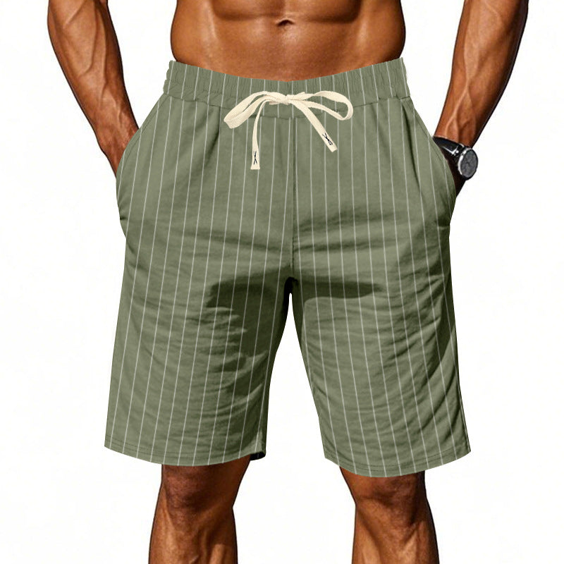 Short à rayures décontracté pour homme