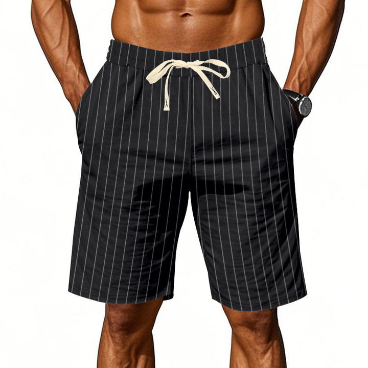 Short à rayures décontracté pour homme